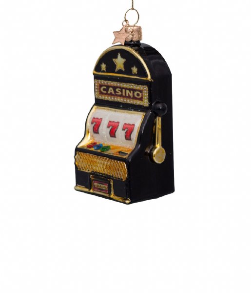 Vondels  Ornament glass matt slot machine H10.5cm Black