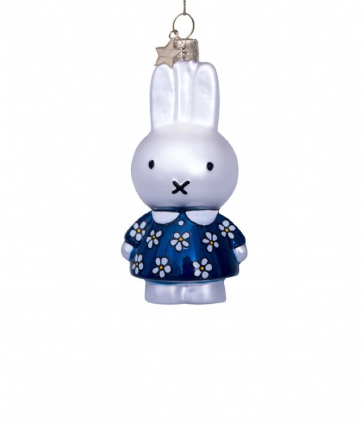 Vondels  Ornament glass Nijntje Miffy flower dress H11cm box Blue