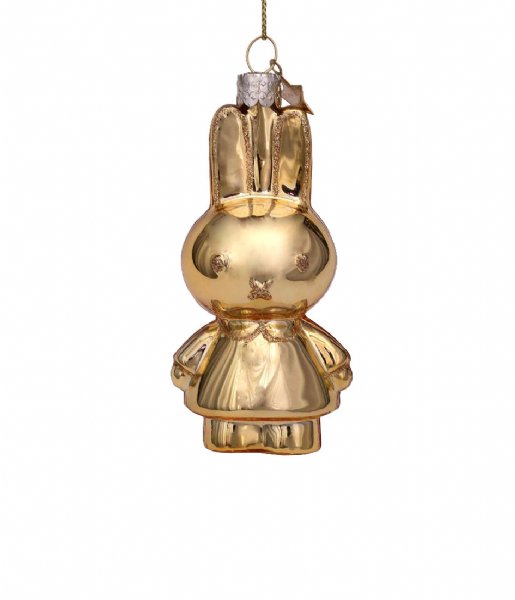 Vondels  Ornament glass Nijntje Miffy gold/santa set H9cm box Gold