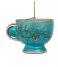Vondels  Ornament Glass Van Gogh Blossom Blue Teacup 6cm With Box Blossom