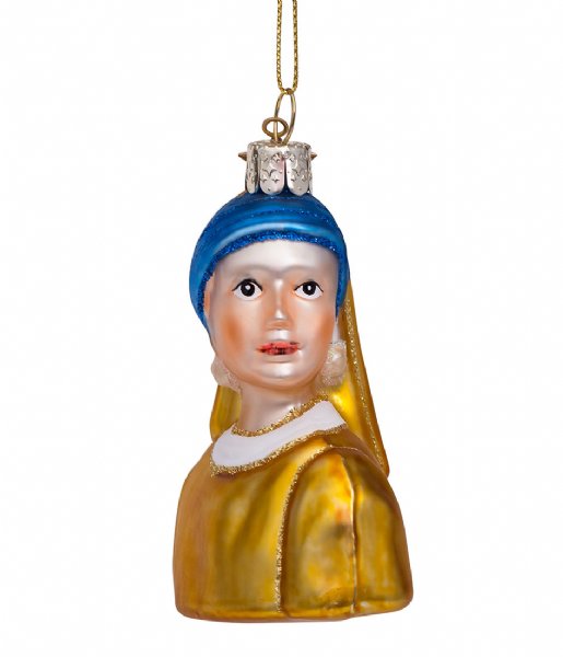 Vondels  Ornament Glass Girl With A Pearl Earring Vermeer 8 cm Pearl Earring
