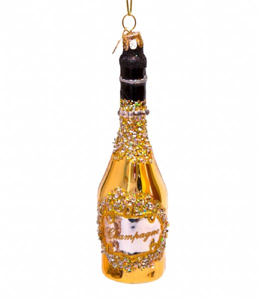 Vondels  Ornament glass gold champagne bottle gold colored champagne