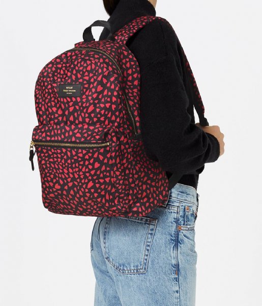 Wouf  Hearts Backpack Red