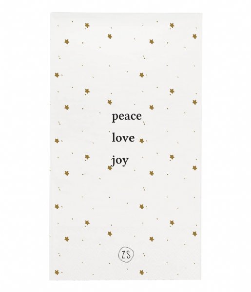 Zusss  Servetten Peace Love Joy Wit (0500)